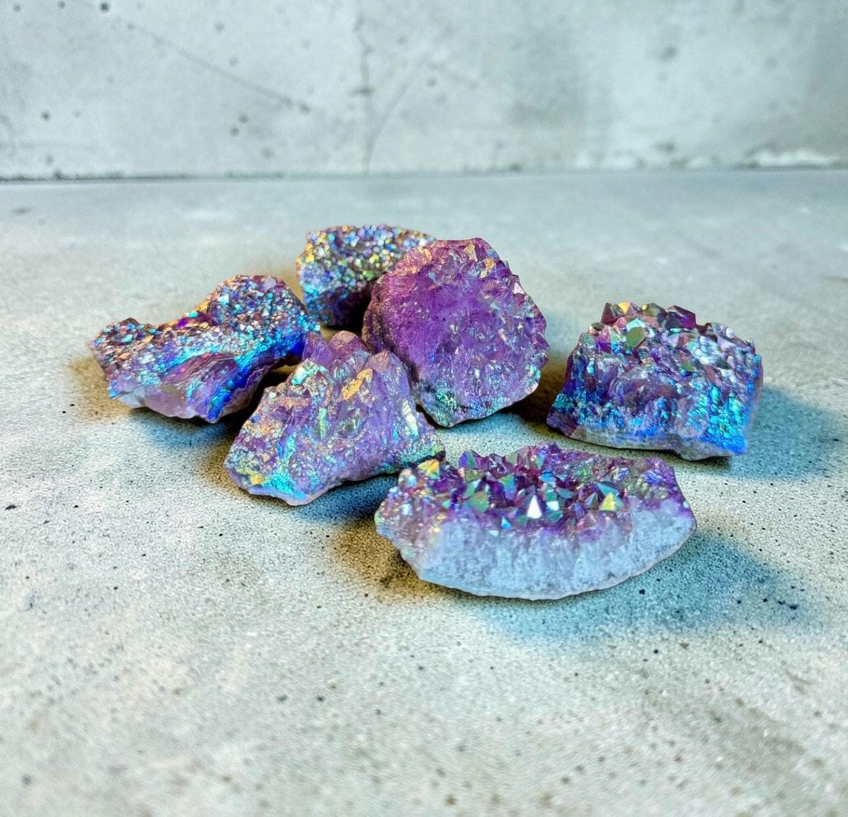 Purple Galaxy Aura Amethyst Cluster: Cosmic Crystal Decor