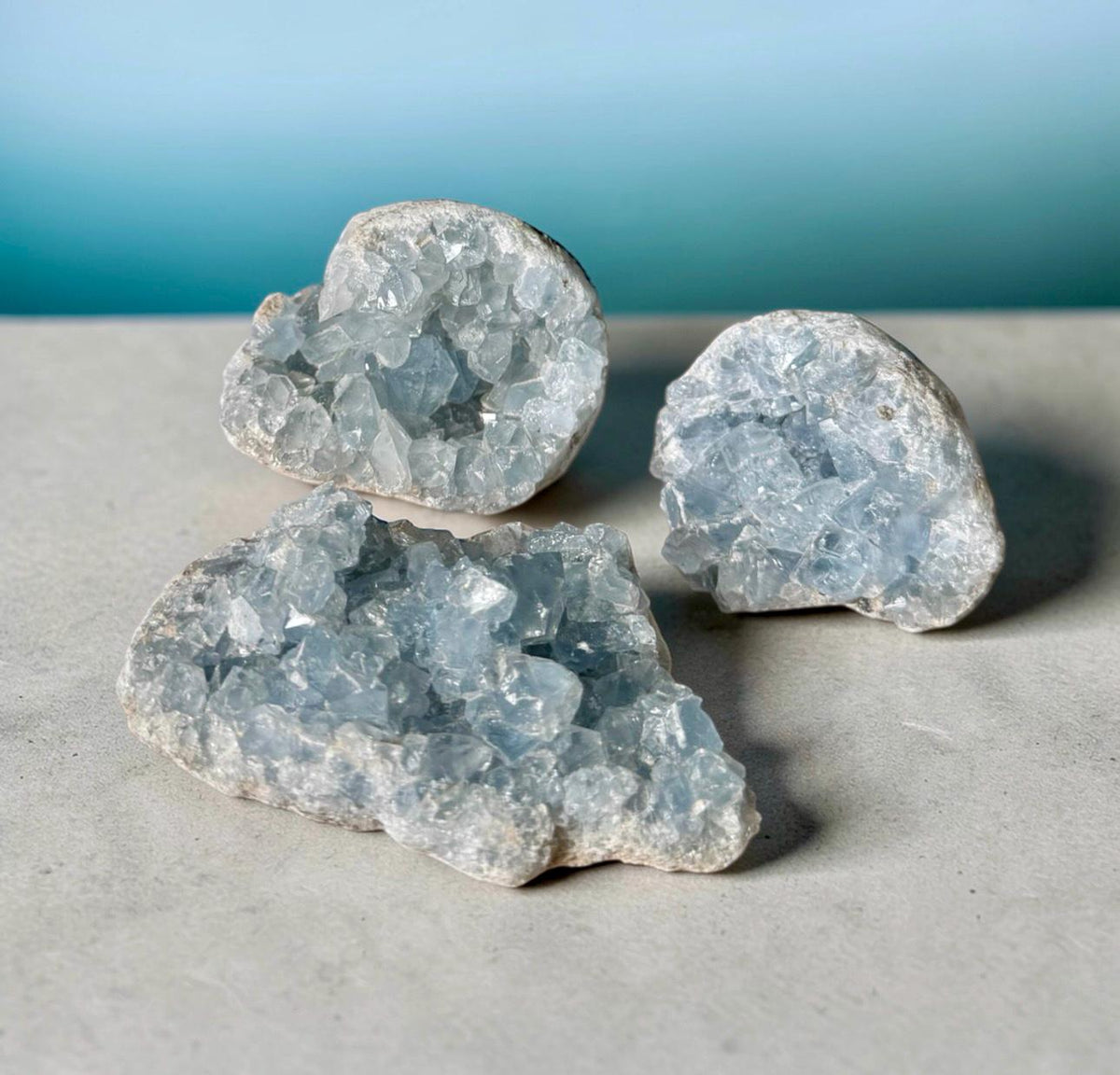 Celestite Clusters ( Medium ) Luna by Louise, Crystal Shop UK | Calming Celestial Crystal for Serenity