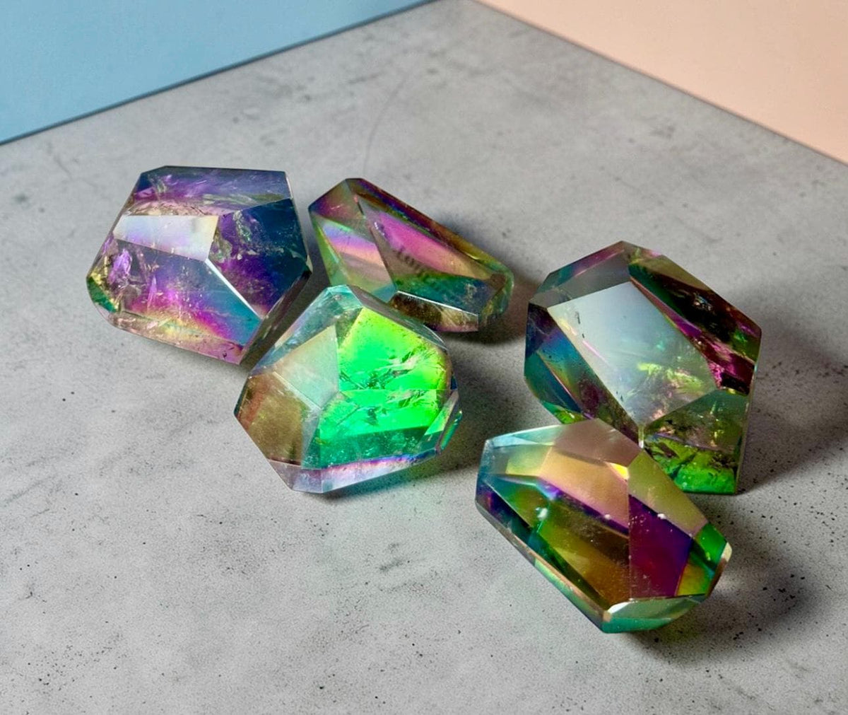 Indigo Aura Quartz Free Form – Iridescent Rainbow Crystal | Luna by Louise, Crystal Shop UK