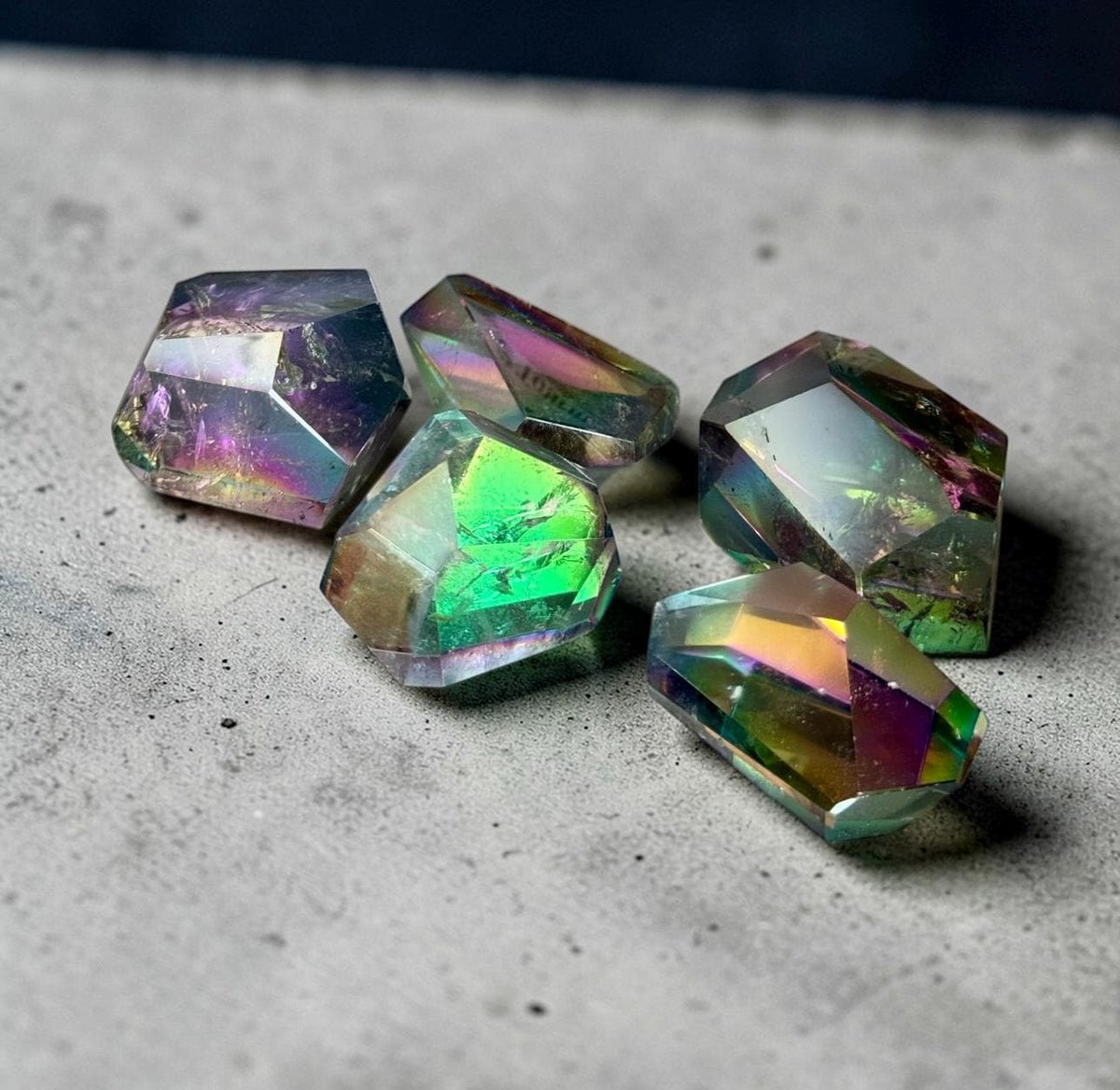 Indigo Aura Quartz Free Form – Iridescent Rainbow Crystal | Luna by Louise, Crystal Shop UK