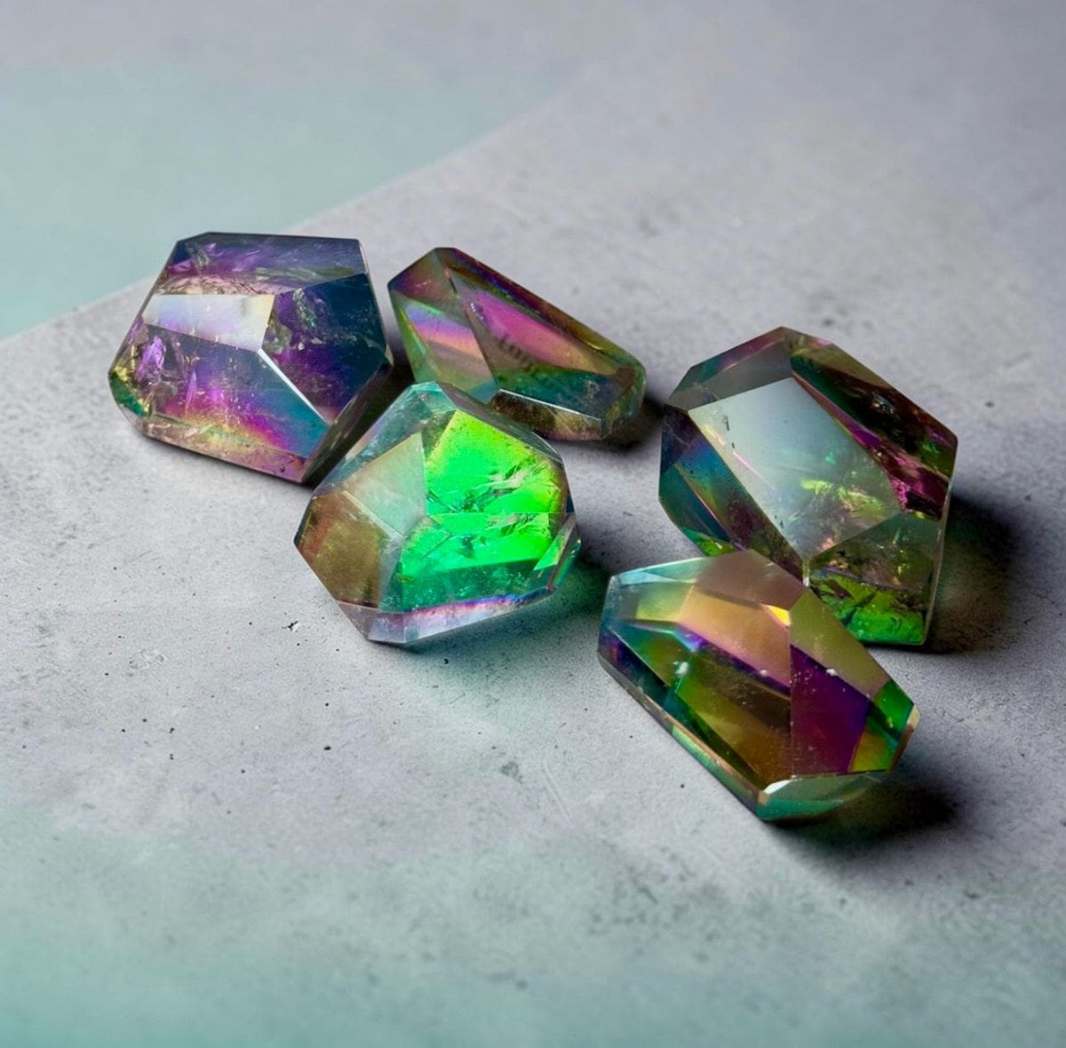Indigo Aura Quartz Free Form – Iridescent Rainbow Crystal | Luna by Louise, Crystal Shop UK