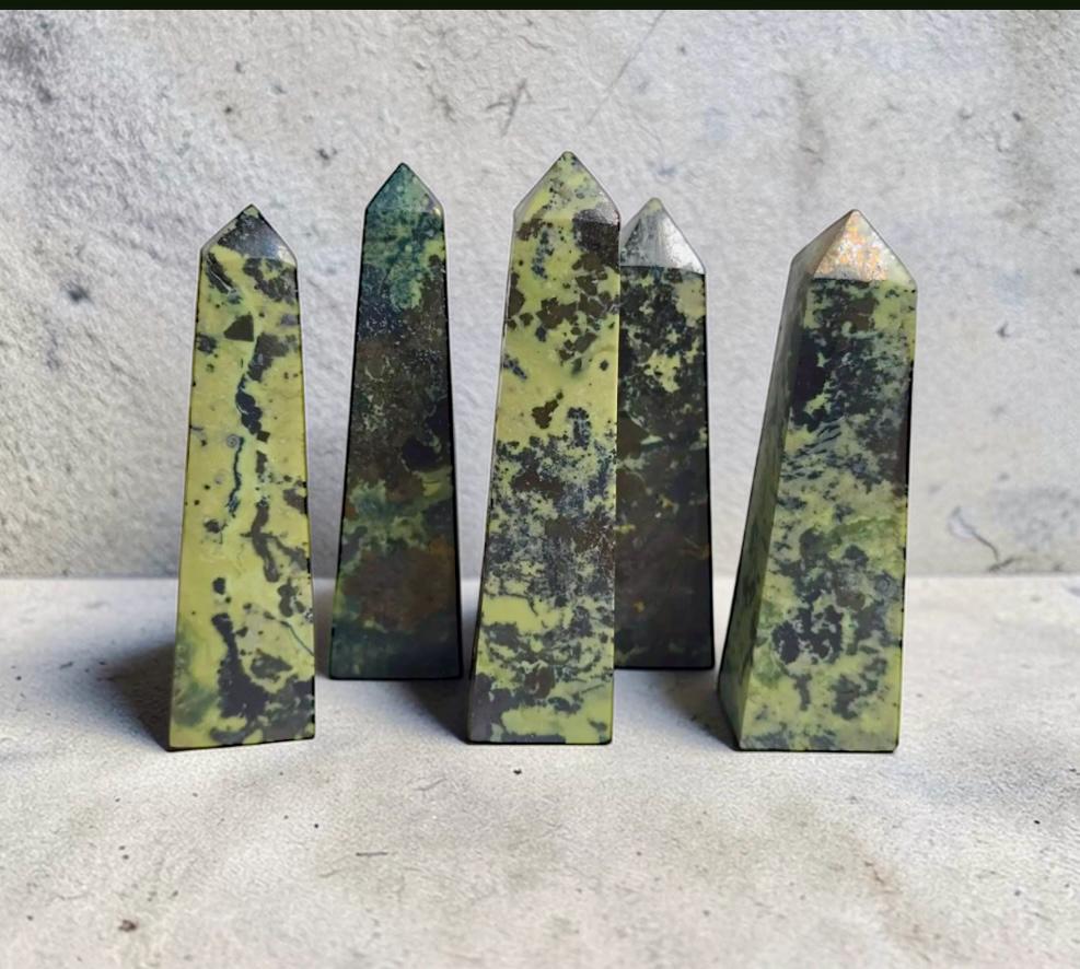 Serpentine Crystal Towers – Grounding & Earth Energy Points | Luna by Louise, Crystal Shop UK