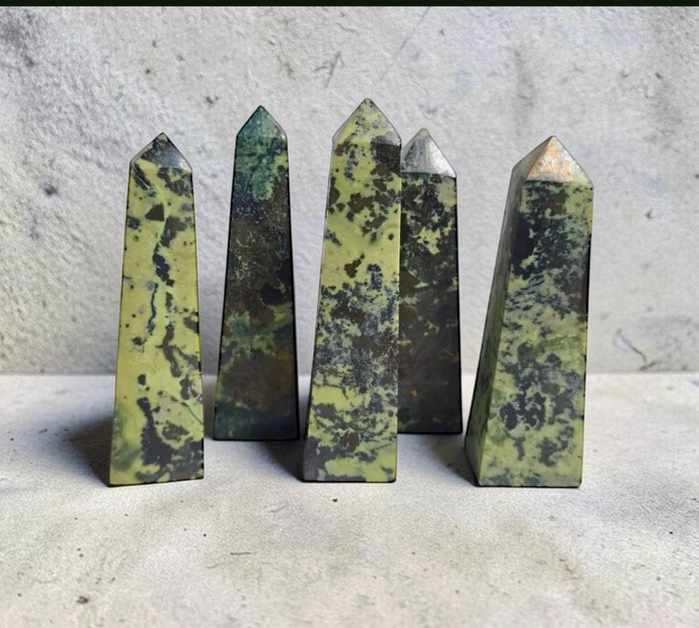 Serpentine Crystal Towers – Grounding & Earth Energy Points | Luna by Louise, Crystal Shop UK