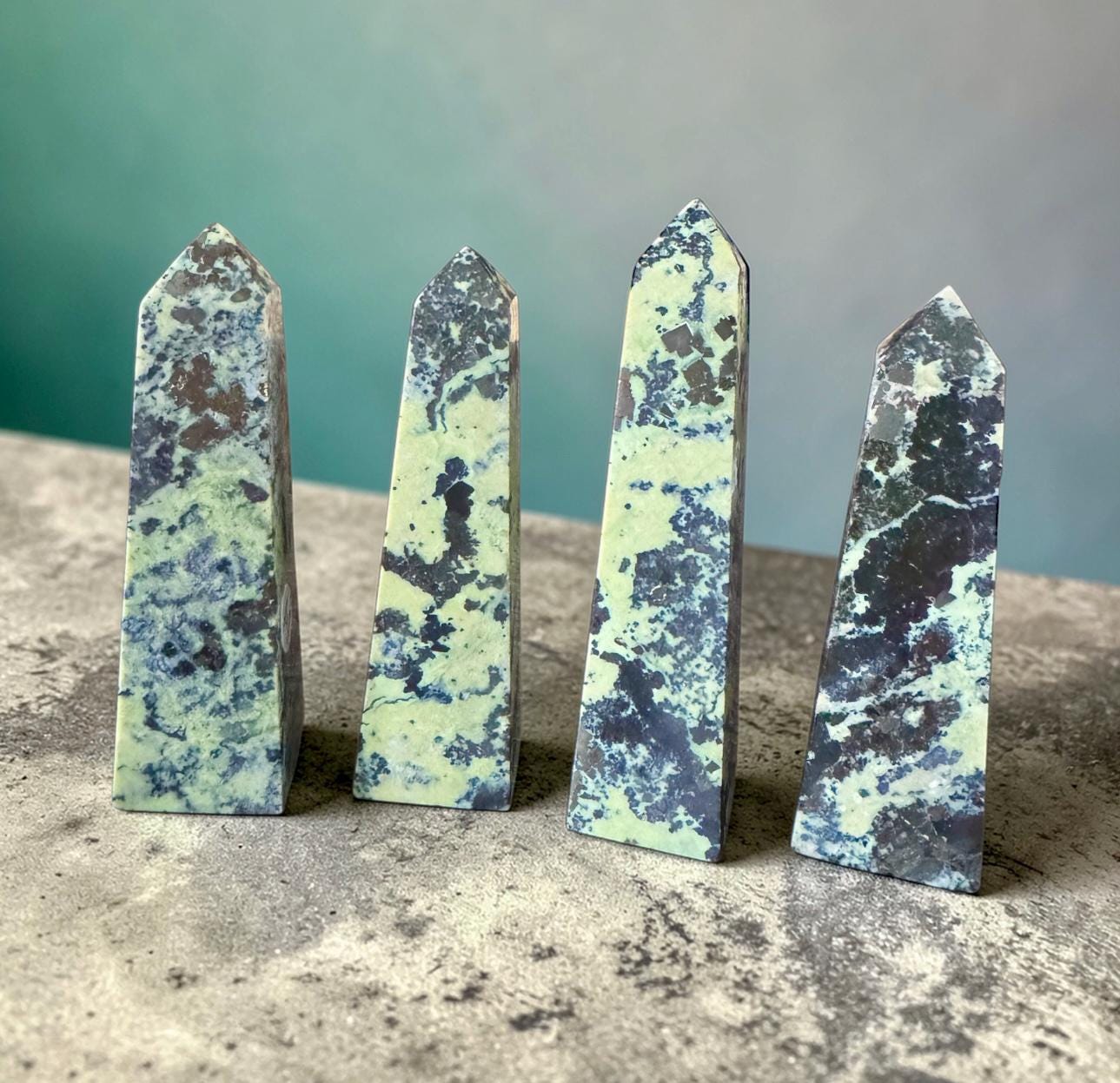 Serpentine Crystal Towers – Grounding & Earth Energy Points | Luna by Louise, Crystal Shop UK