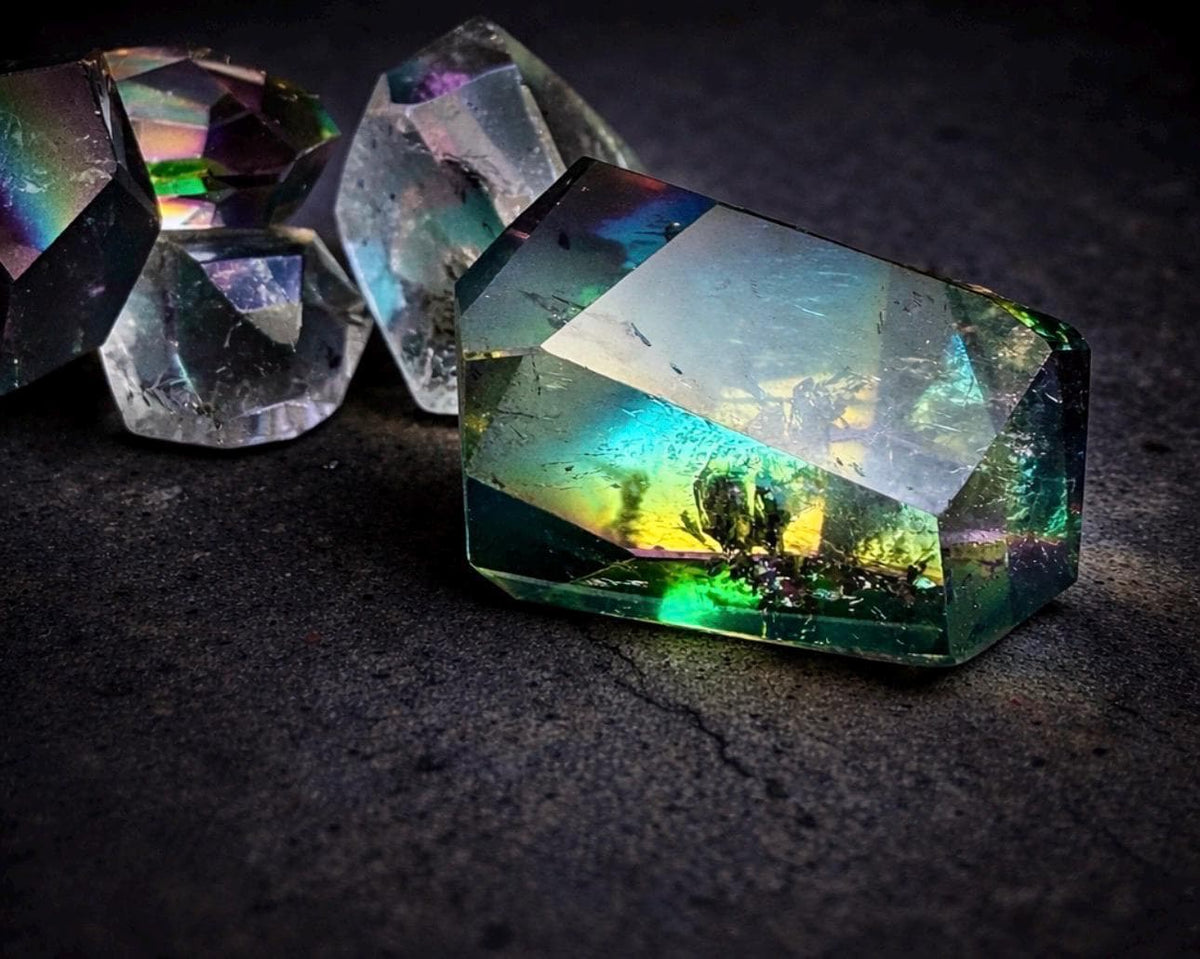 Indigo Aura Quartz Free Form – Iridescent Rainbow Crystal | Luna by Louise, Crystal Shop UK