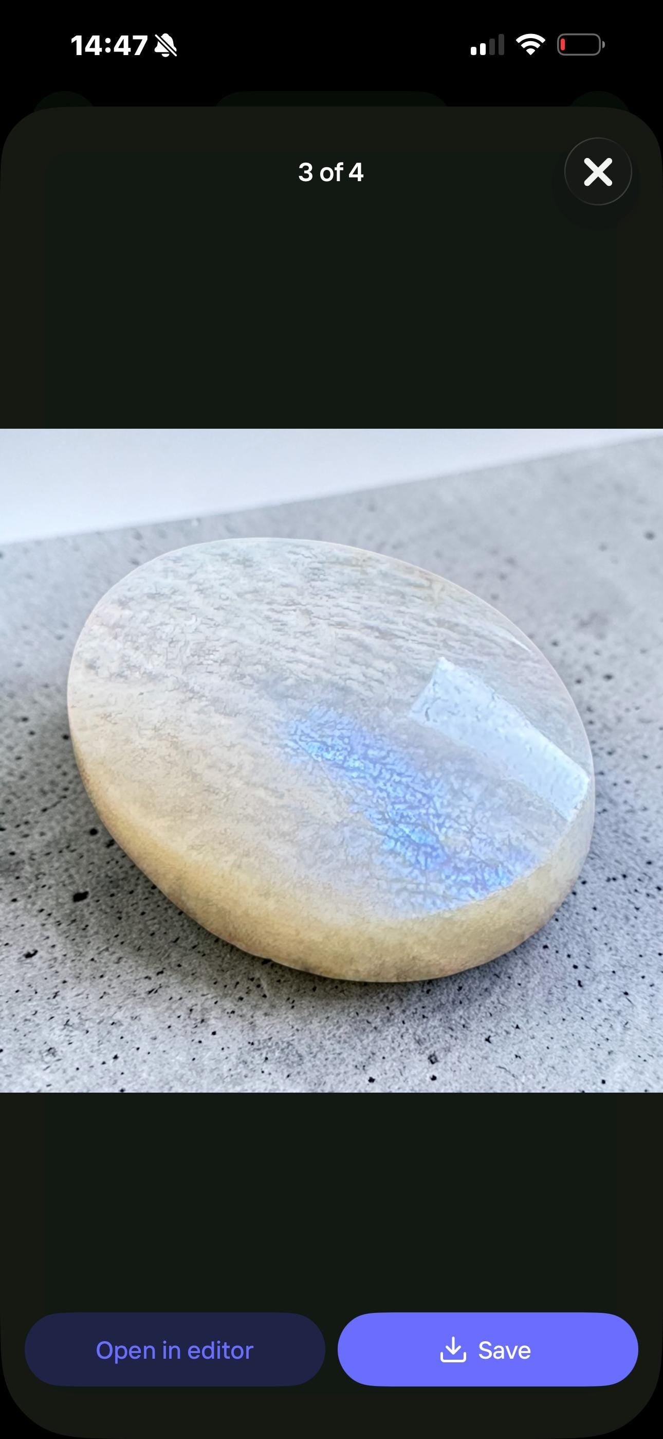 White Moonstone Palm Stone: Grade A Crystal for Emotional Balance
