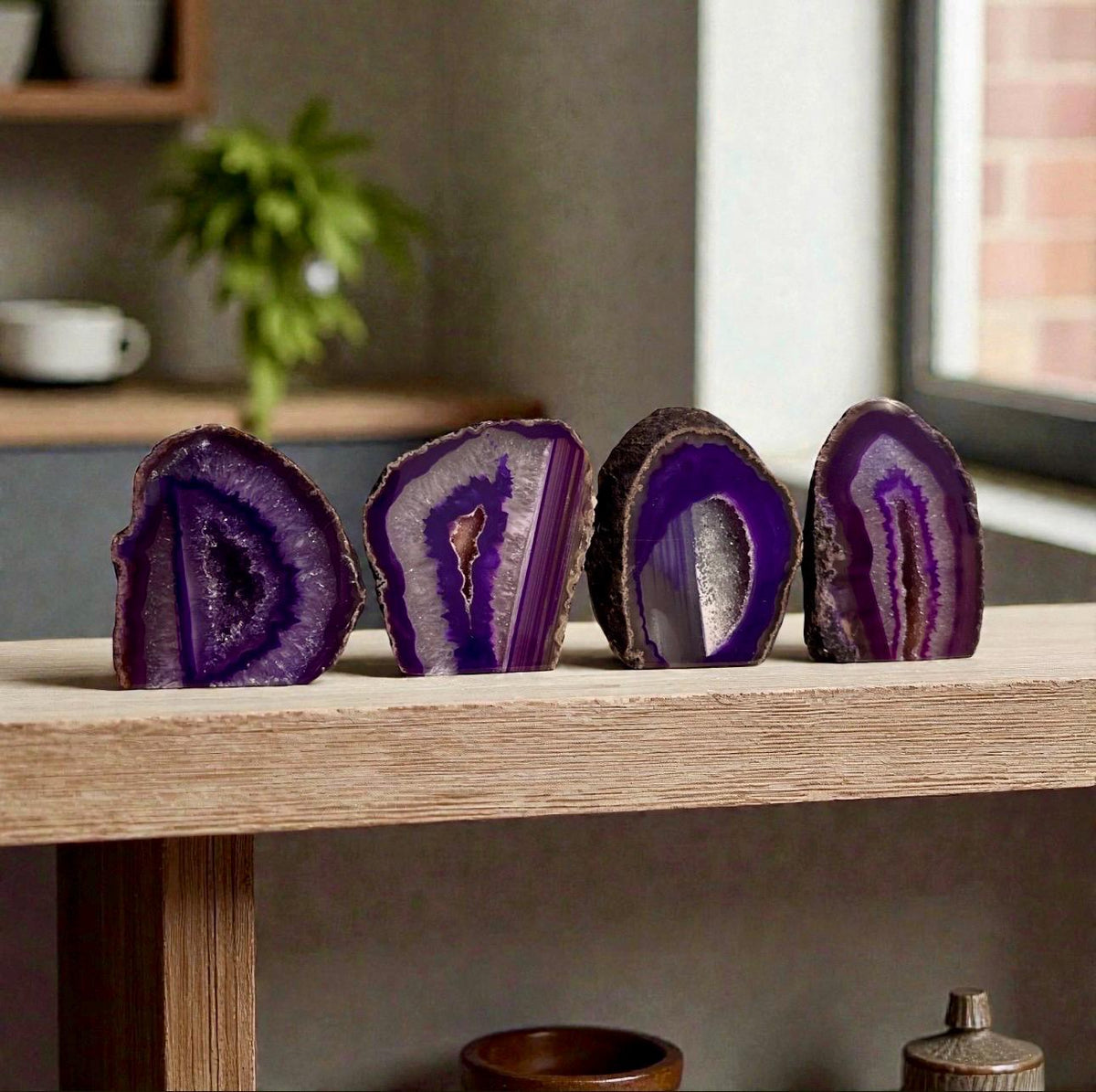 Purple Agate Crystal Slice: Intuition & Spiritual Growth