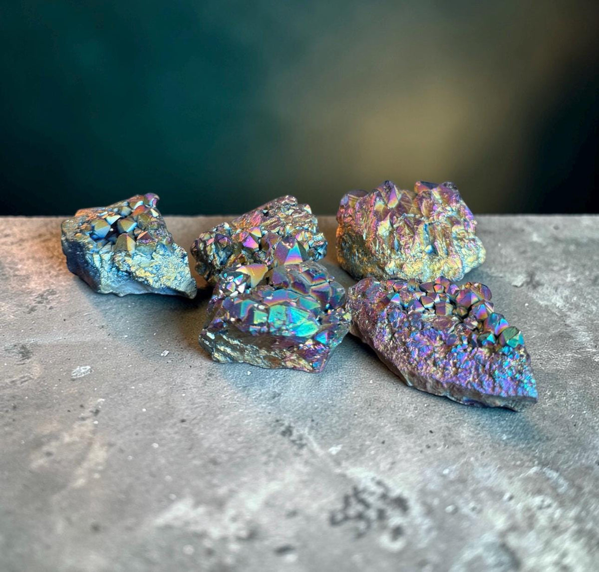 Titanium Aura Amethyst Cluster: High-Energy Spiritual Crystal