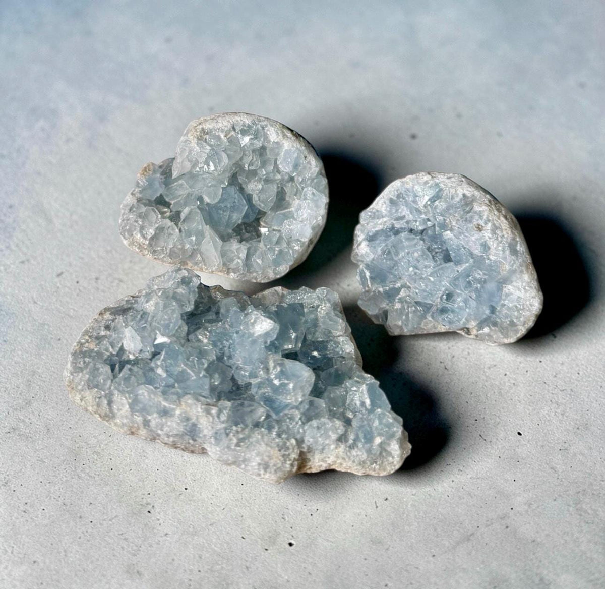 Celestite Clusters ( Medium ) Luna by Louise, Crystal Shop UK | Calming Celestial Crystal for Serenity