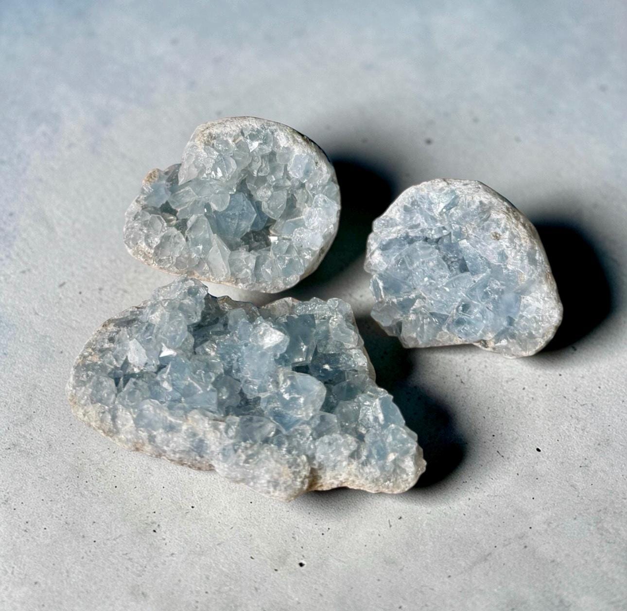 Celestite Clusters ( Medium ) Luna by Louise, Crystal Shop UK | Calming Celestial Crystal for Serenity