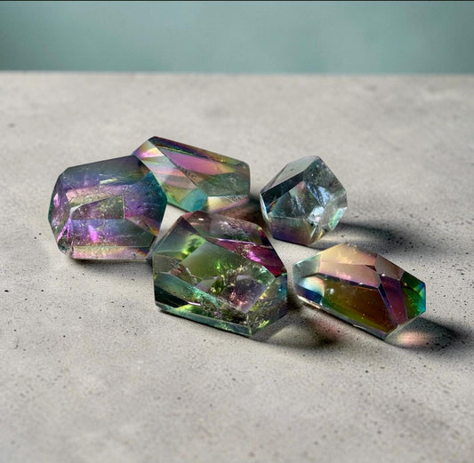Indigo Aura Quartz Free Form – Iridescent Rainbow Crystal | Luna by Louise, Crystal Shop UK