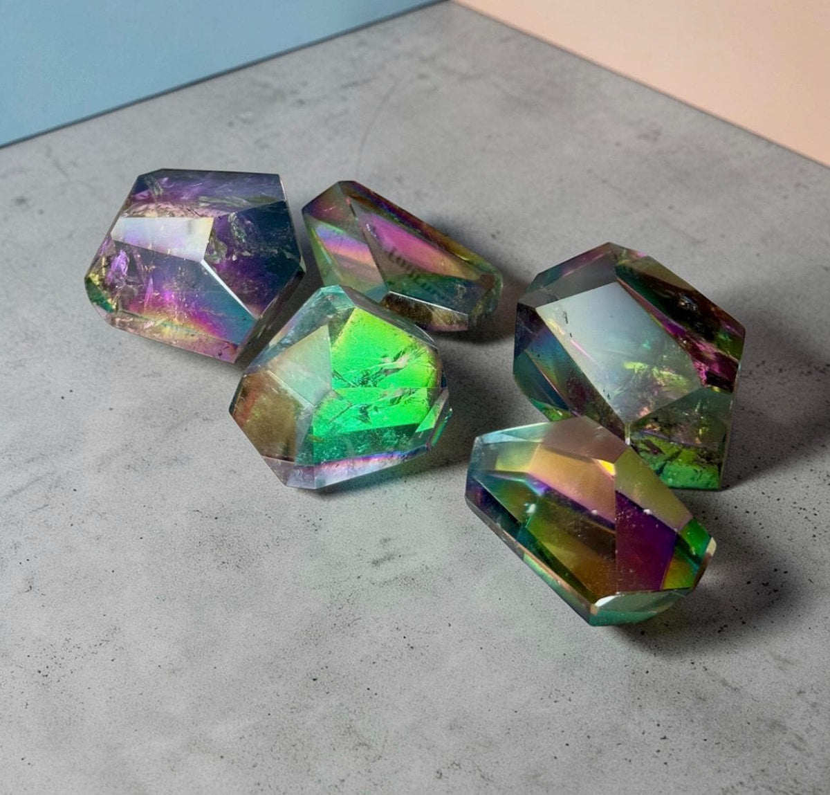Indigo Aura Quartz Free Form – Iridescent Rainbow Crystal | Luna by Louise, Crystal Shop UK