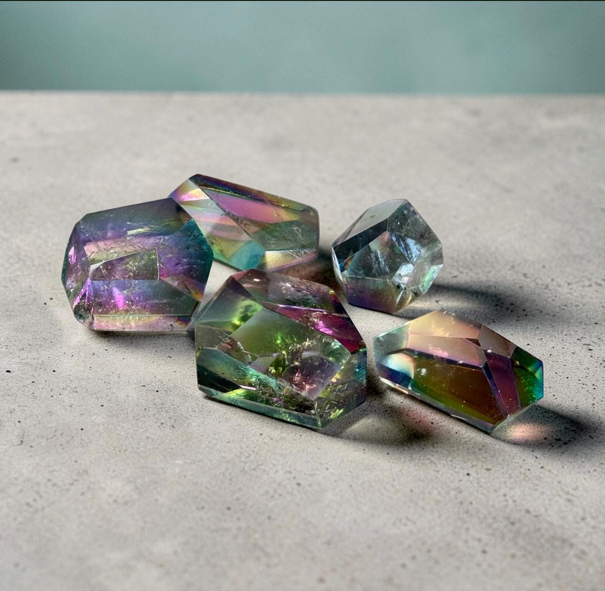 Indigo Aura Quartz Free Form – Iridescent Rainbow Crystal | Luna by Louise, Crystal Shop UK