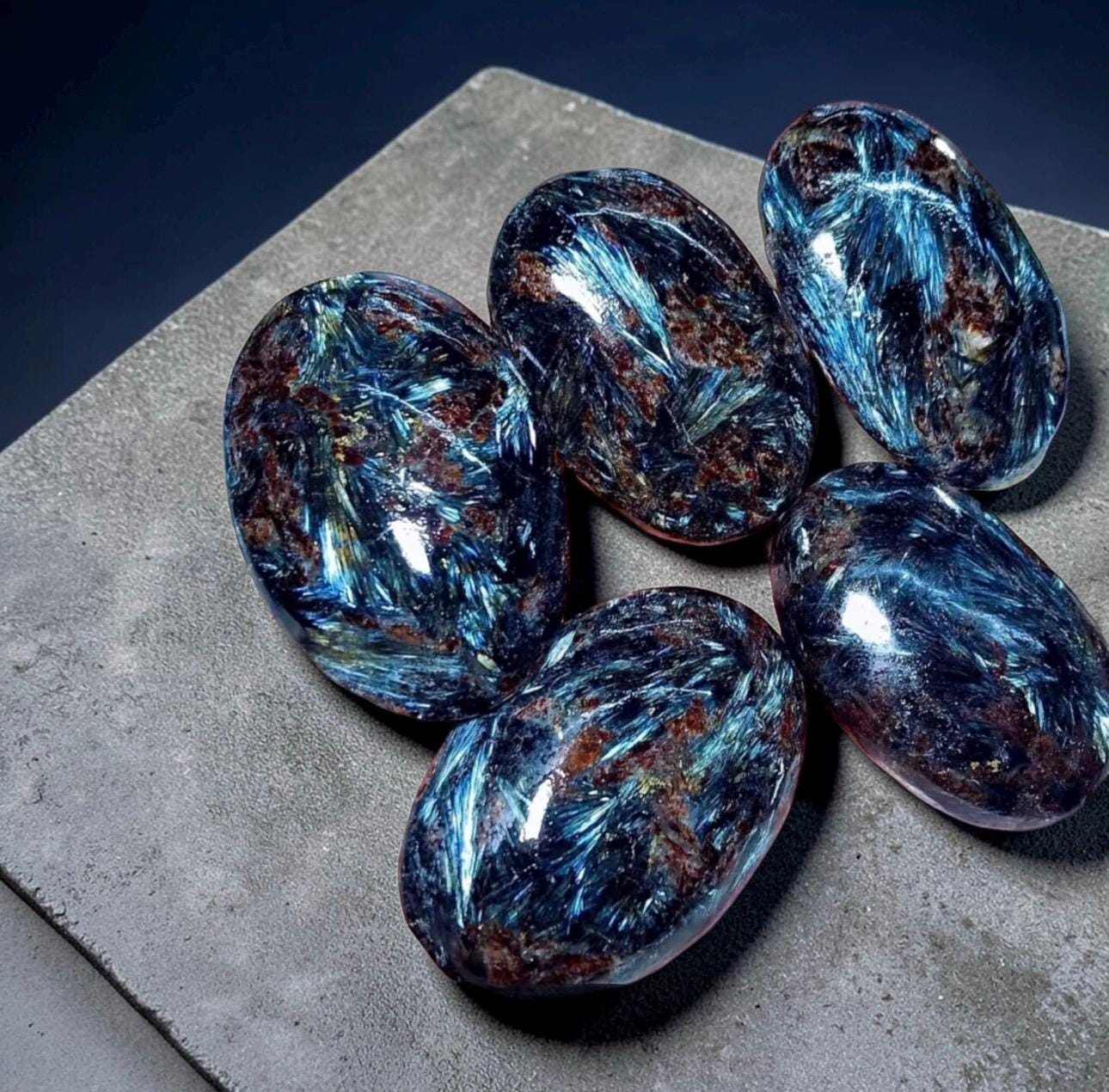 Astrophyllite Blue Arfvedsonite Palm Stone – Rare Feather Crystal for Transformation Insight
