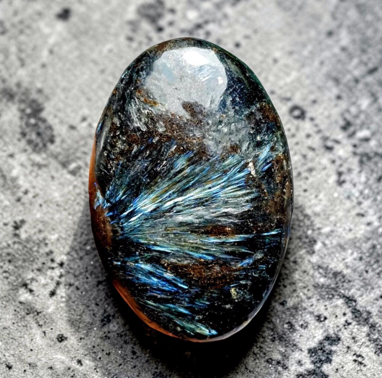 Astrophyllite Blue Arfvedsonite Palm Stone – Rare Feather Crystal for Transformation Insight