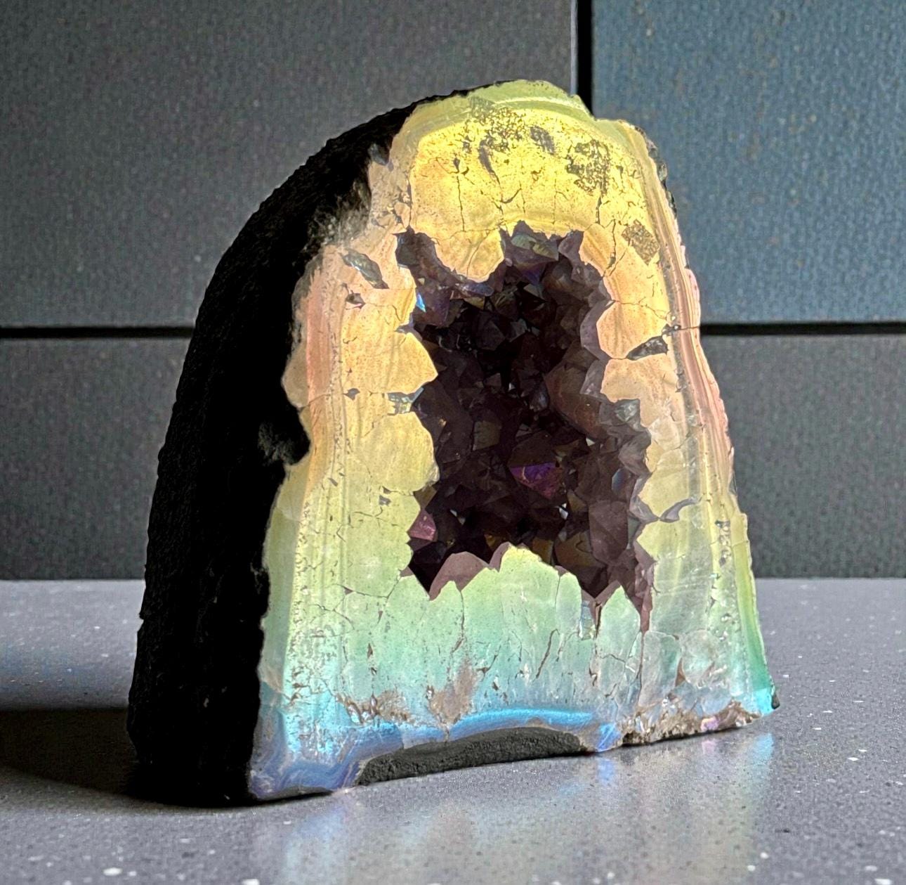 Amethyst Aura Cathedral Geodes – Rainbow Crystal Display Pieces | Luna by Louise, Crystal Shop UK
