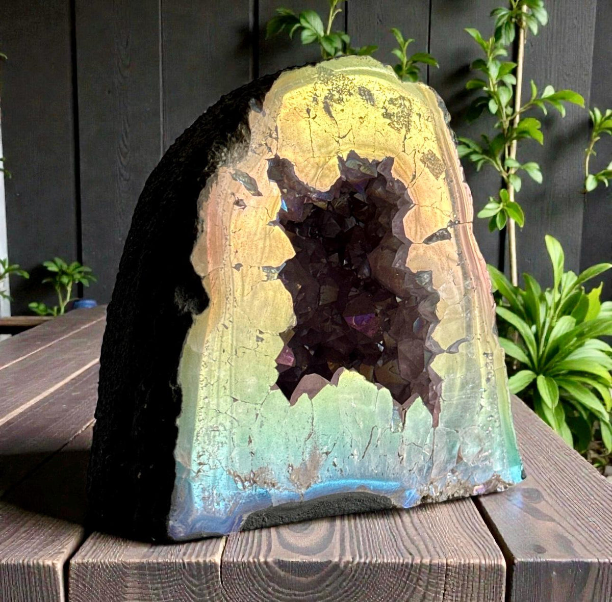 Amethyst Aura Cathedral Geodes – Rainbow Crystal Display Pieces | Luna by Louise, Crystal Shop UK