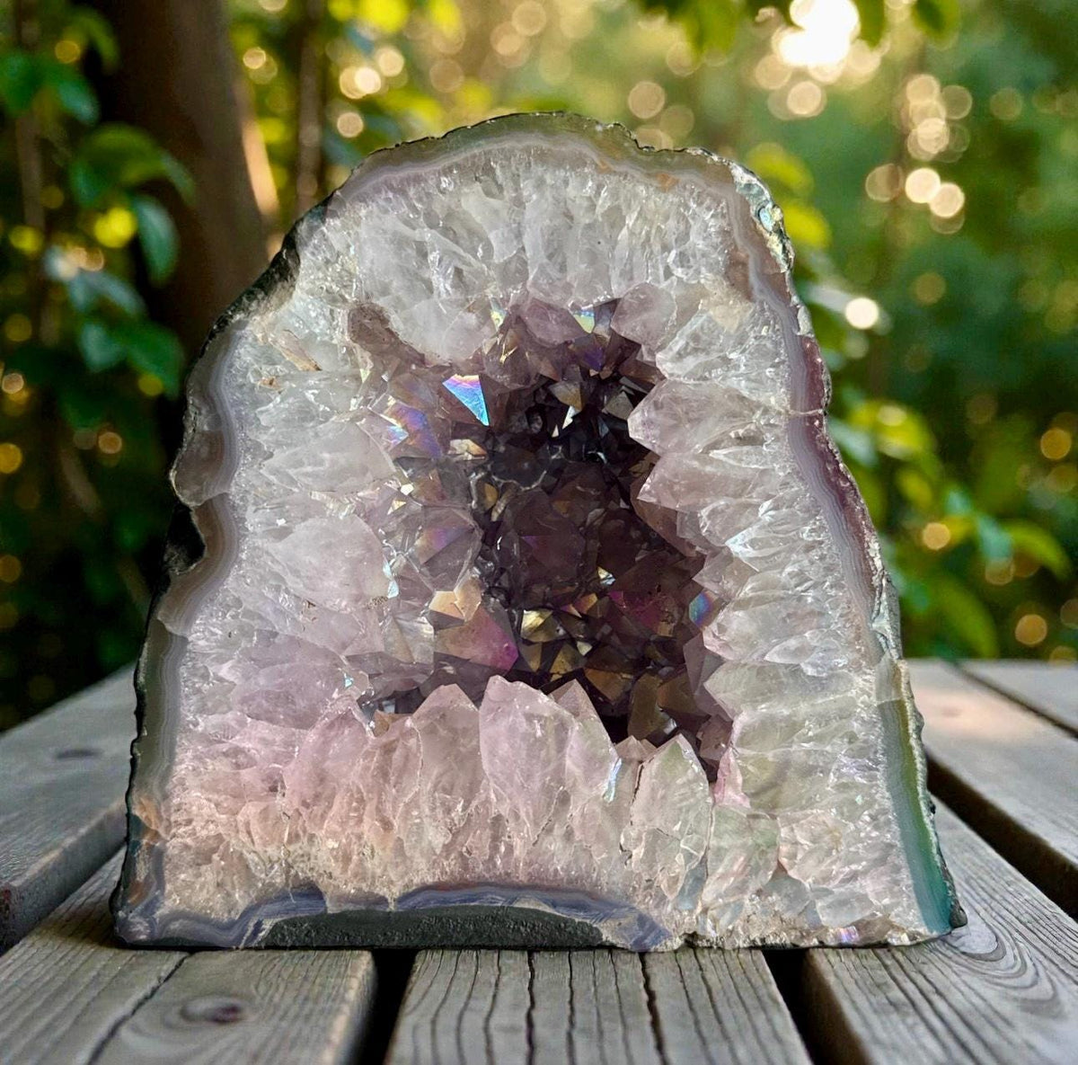Amethyst Aura Cathedral Geodes – Rainbow Crystal Display Pieces | Luna by Louise, Crystal Shop UK