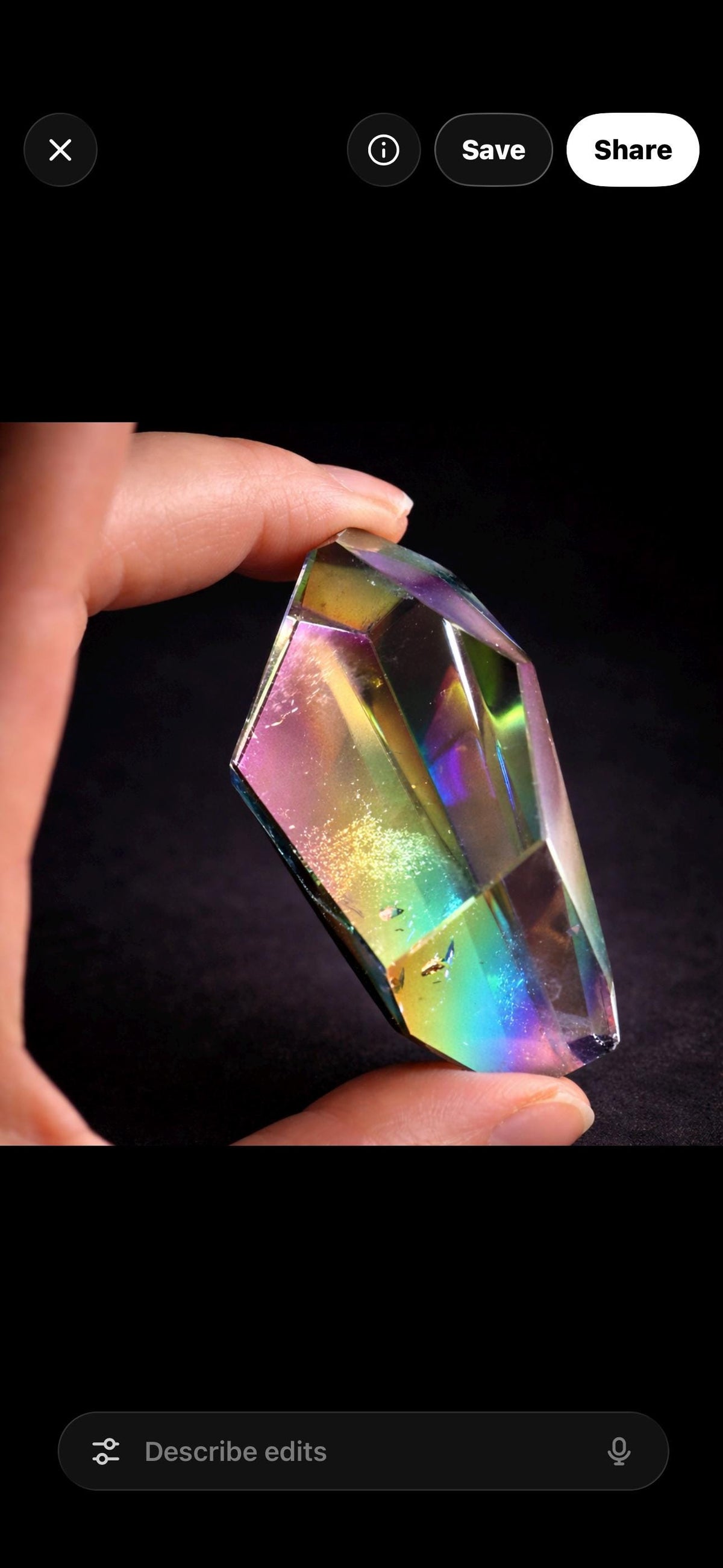 Indigo Aura Quartz Free Form – Iridescent Rainbow Crystal | Luna by Louise, Crystal Shop UK