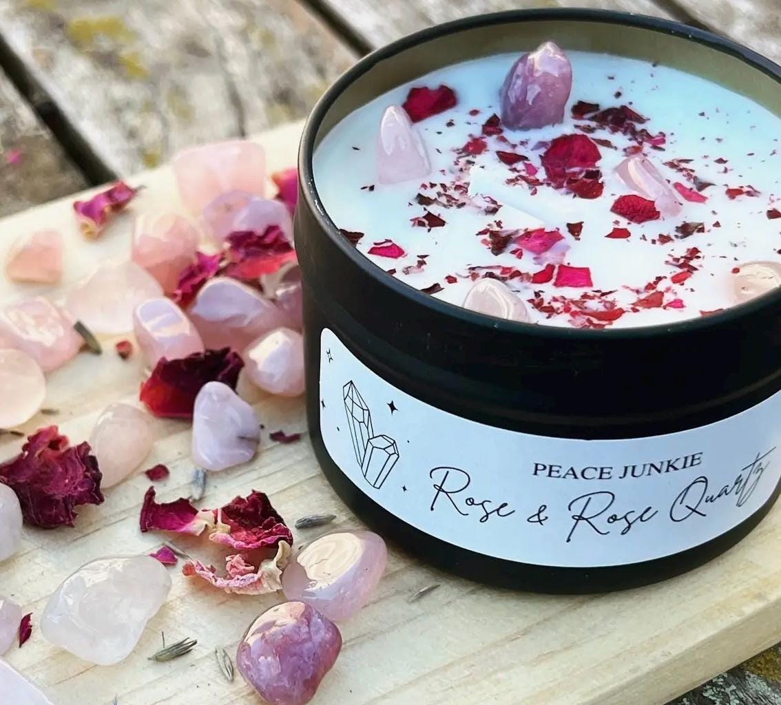 Crystal Self Care Treat Box – Box One - Goddess Glow, Rose Quartz Wellness Gift Set