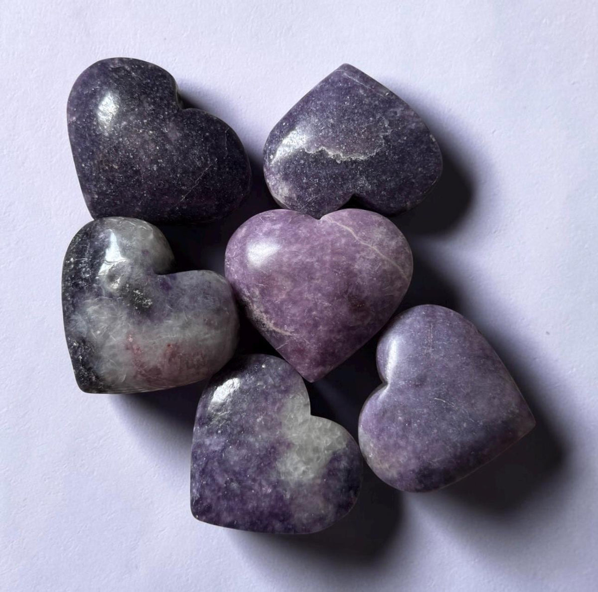 Lepidolite Crystal Heart: Calming Lilac Carving - Luna by Louise
