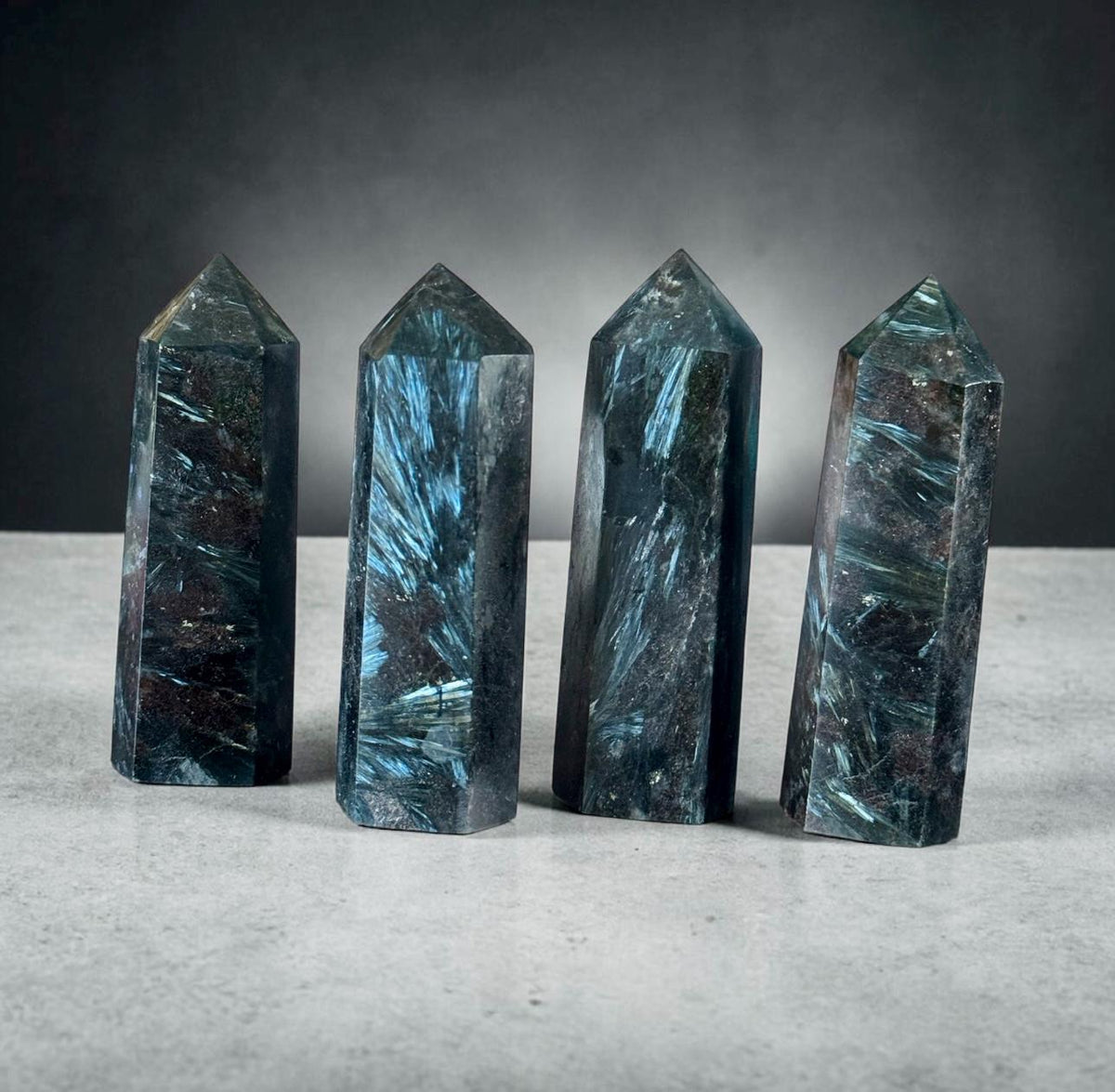 Astrophyllite Blue Arfvedsonite Tower – Rare Feather Crystal for Transformation Insight