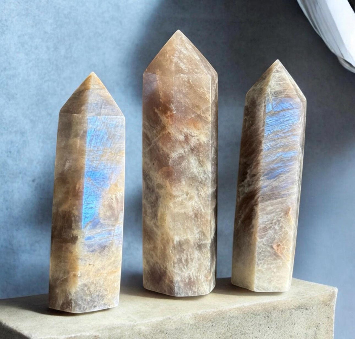 Moonstone Crystal Tower: Soothing Emotional Balance, Luna by Louise
