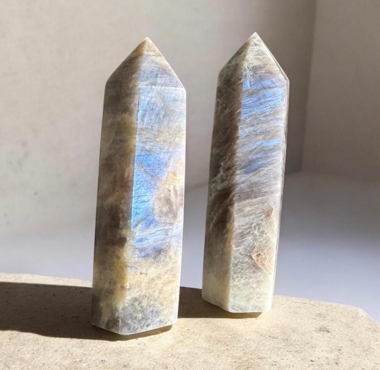 Moonstone Crystal Tower: Soothing Emotional Balance, Luna by Louise