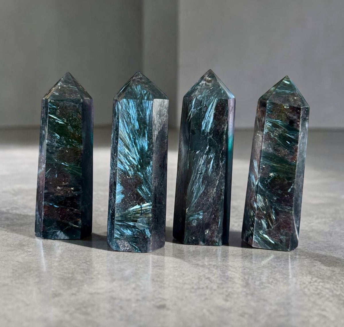 Astrophyllite Blue Arfvedsonite Tower – Rare Feather Crystal for Transformation Insight