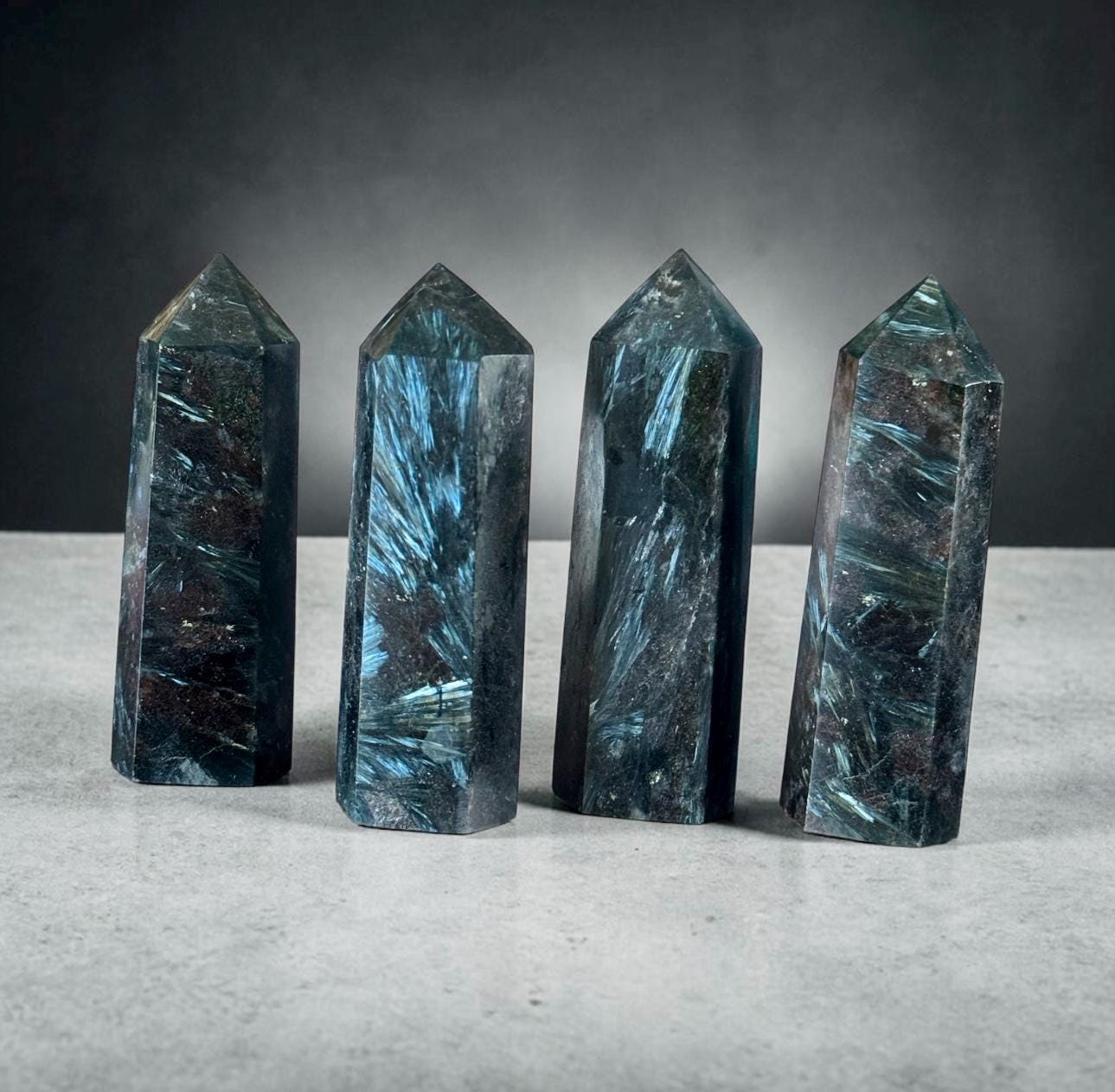 Astrophyllite Blue Arfvedsonite Tower – Rare Feather Crystal for Transformation Insight