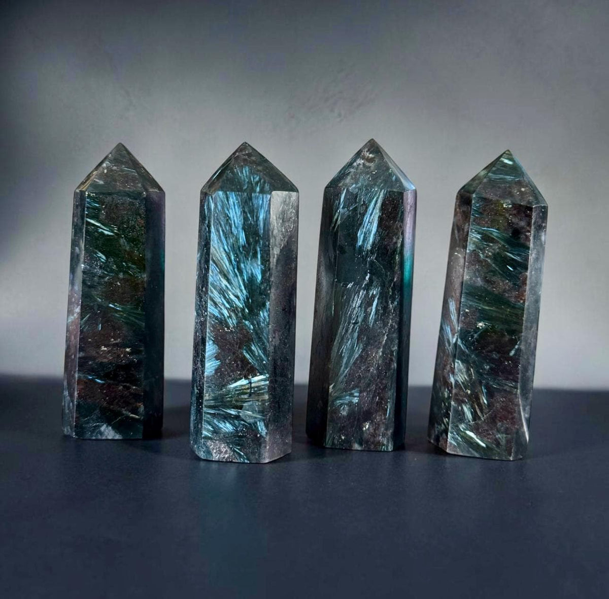 Astrophyllite Blue Arfvedsonite Tower – Rare Feather Crystal for Transformation Insight