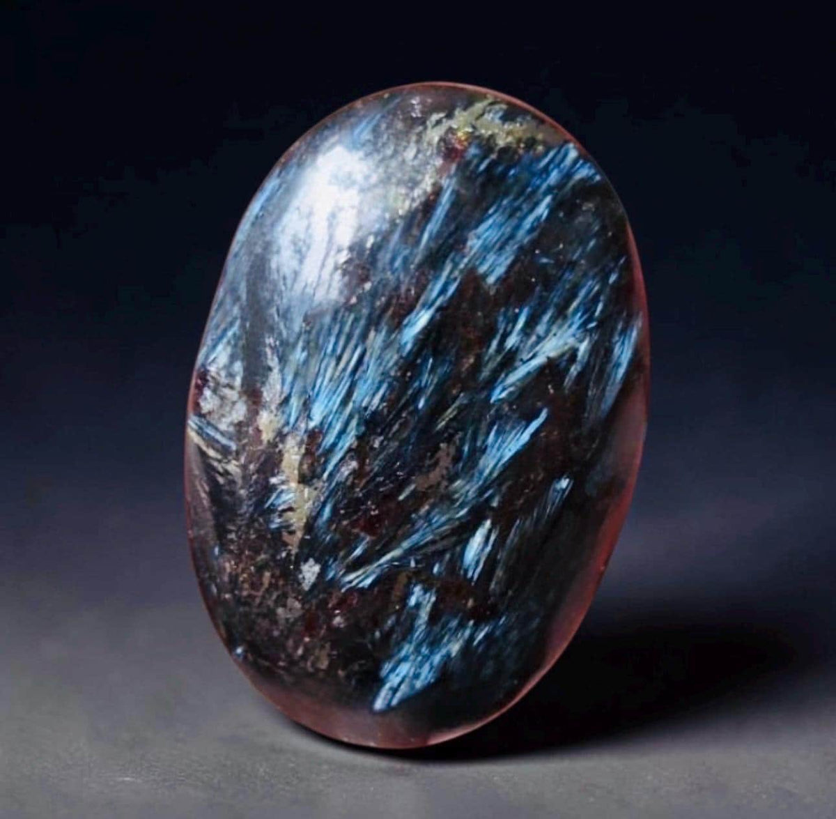 Astrophyllite Blue Arfvedsonite Palm Stone – Rare Feather Crystal for Transformation Insight