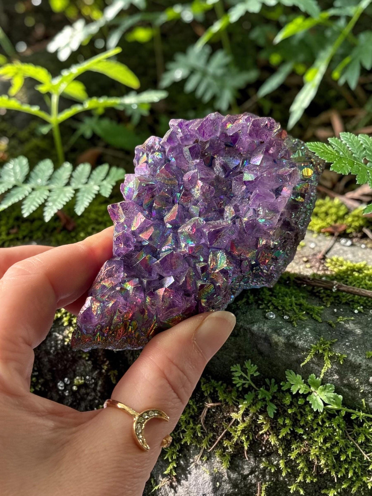 Aura Amethyst Purple Galaxy Cluster - Cosmic Decor