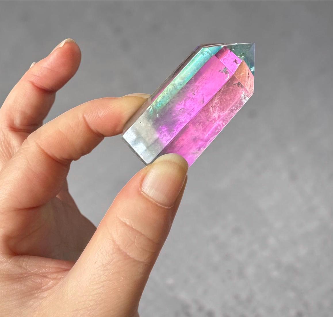 Indigo Aura Quartz Tower: Tanzine Aura Crystal Point, Luna by Louise