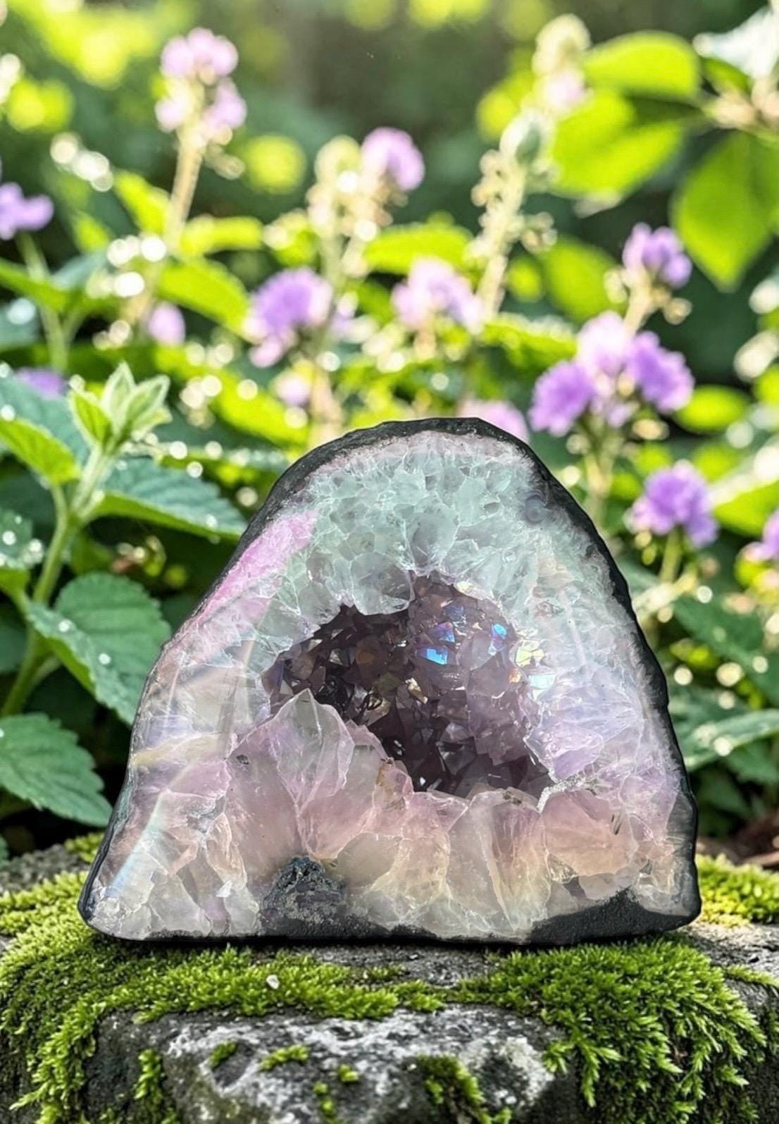 Amethyst Aura Cathedral Geodes – Rainbow Crystal Display Pieces | Luna by Louise, Crystal Shop UK