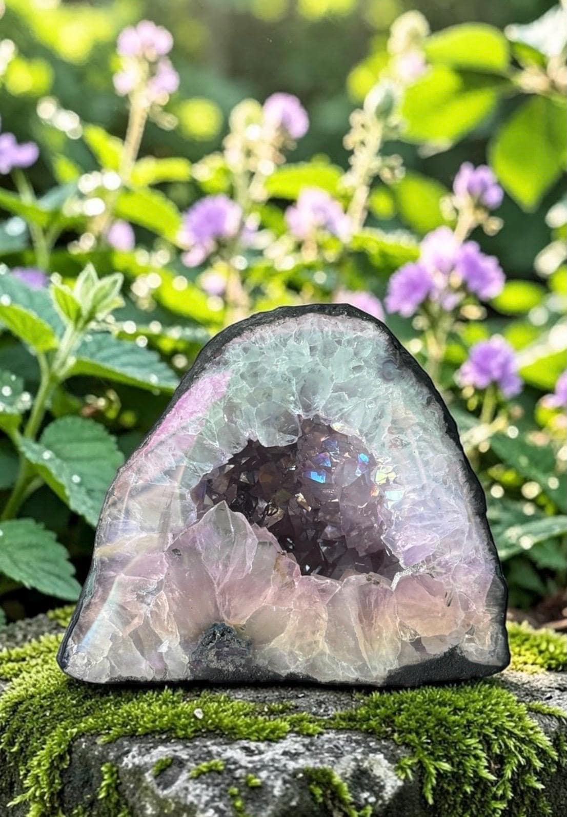 Amethyst Aura Cathedral Geodes – Rainbow Crystal Display Pieces | Luna by Louise, Crystal Shop UK