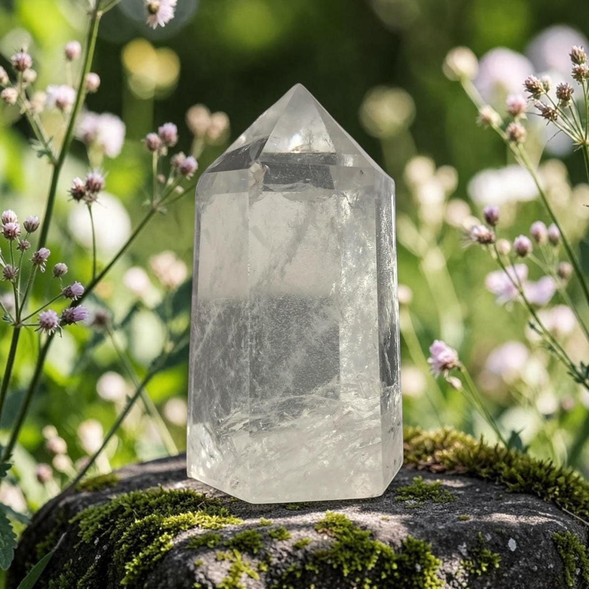Clear Quartz Crystal Tower: High-Vibration Healing Point