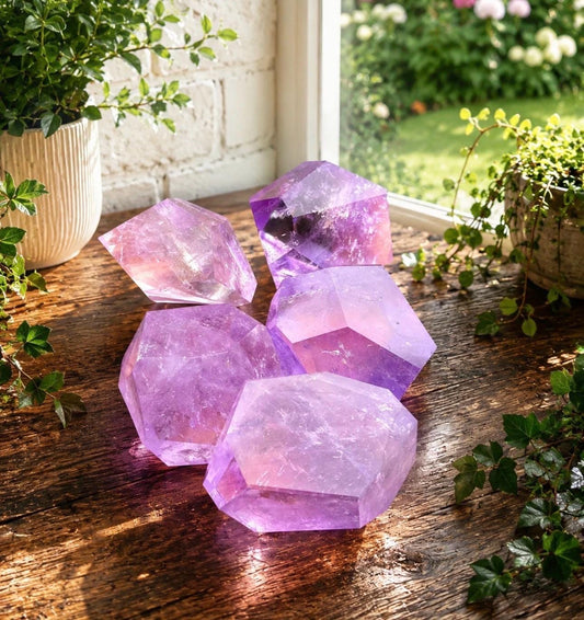 Amethyst Crystal: Polished Prism Free Form Stone