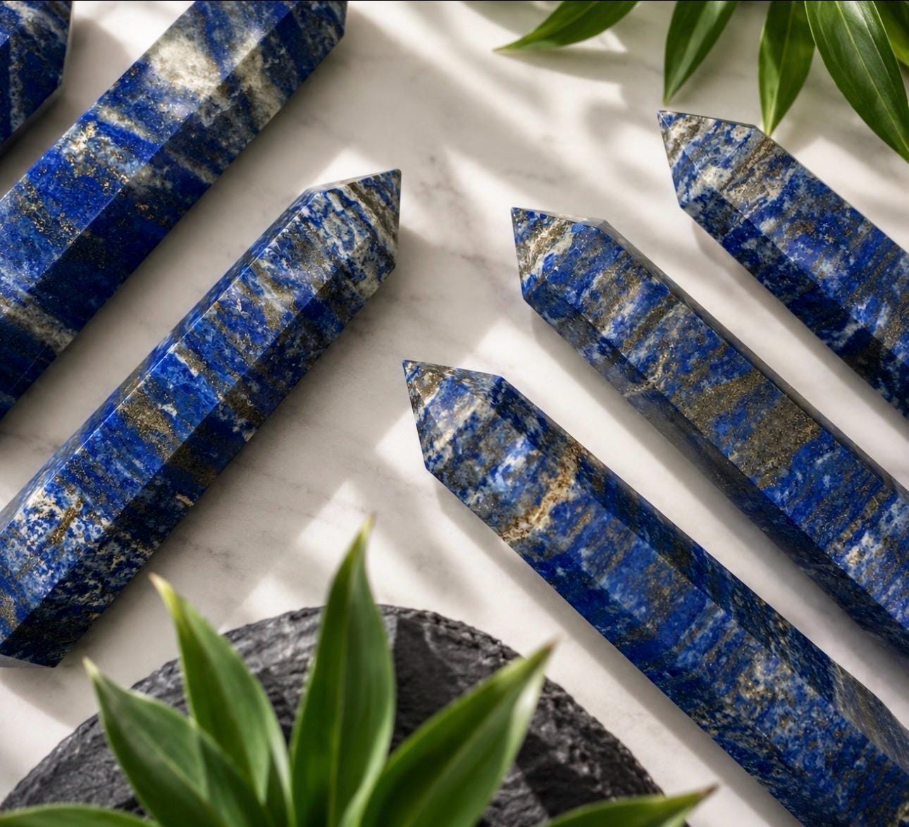 Lapis Lazuli Tower: Royal Blue Wisdom Crystal with Pyrite Flecks