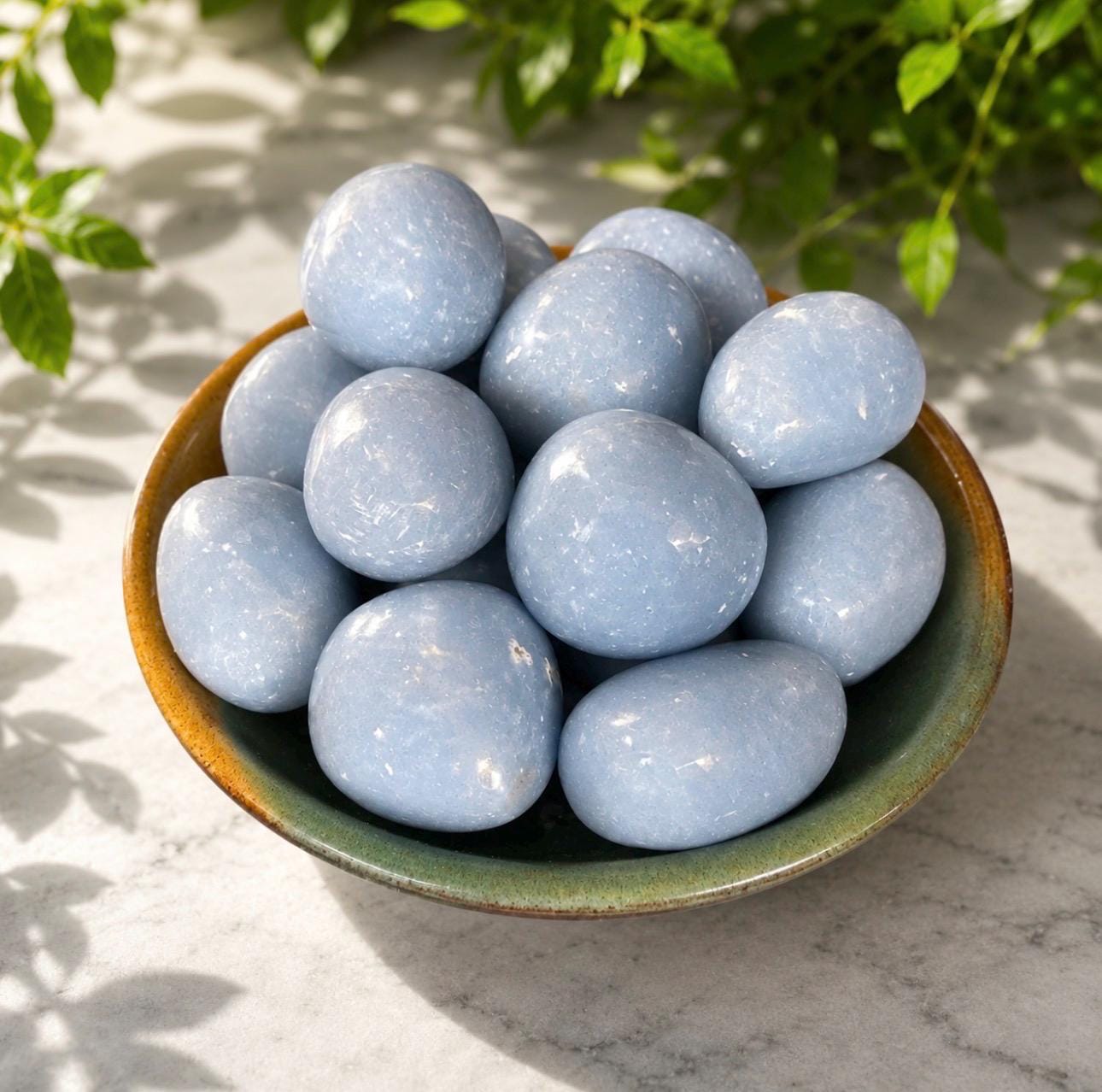 Angelite Tumble Stone – Peace, Serenity & Angelic Connection | Luna by Louise, Crystal Shop UK