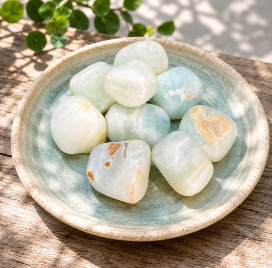 Caribbean Calcite Tumble Stone: Tranquil Pocket Crystal