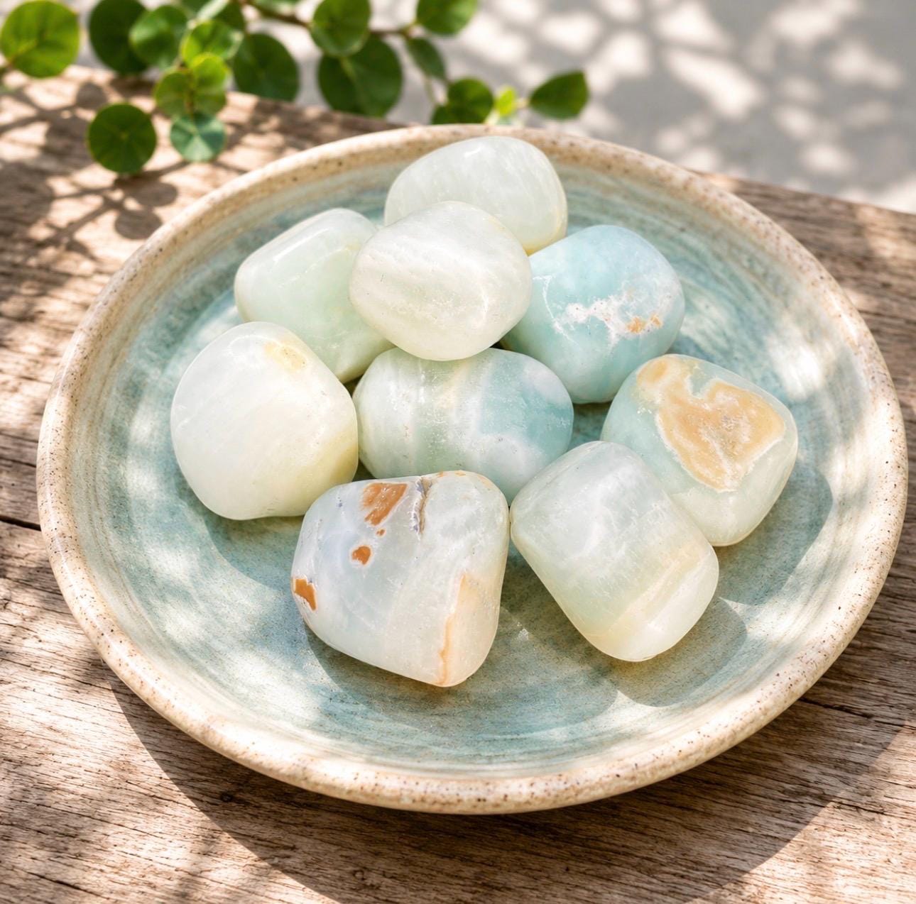 Caribbean Calcite Tumble Stone: Tranquil Pocket Crystal
