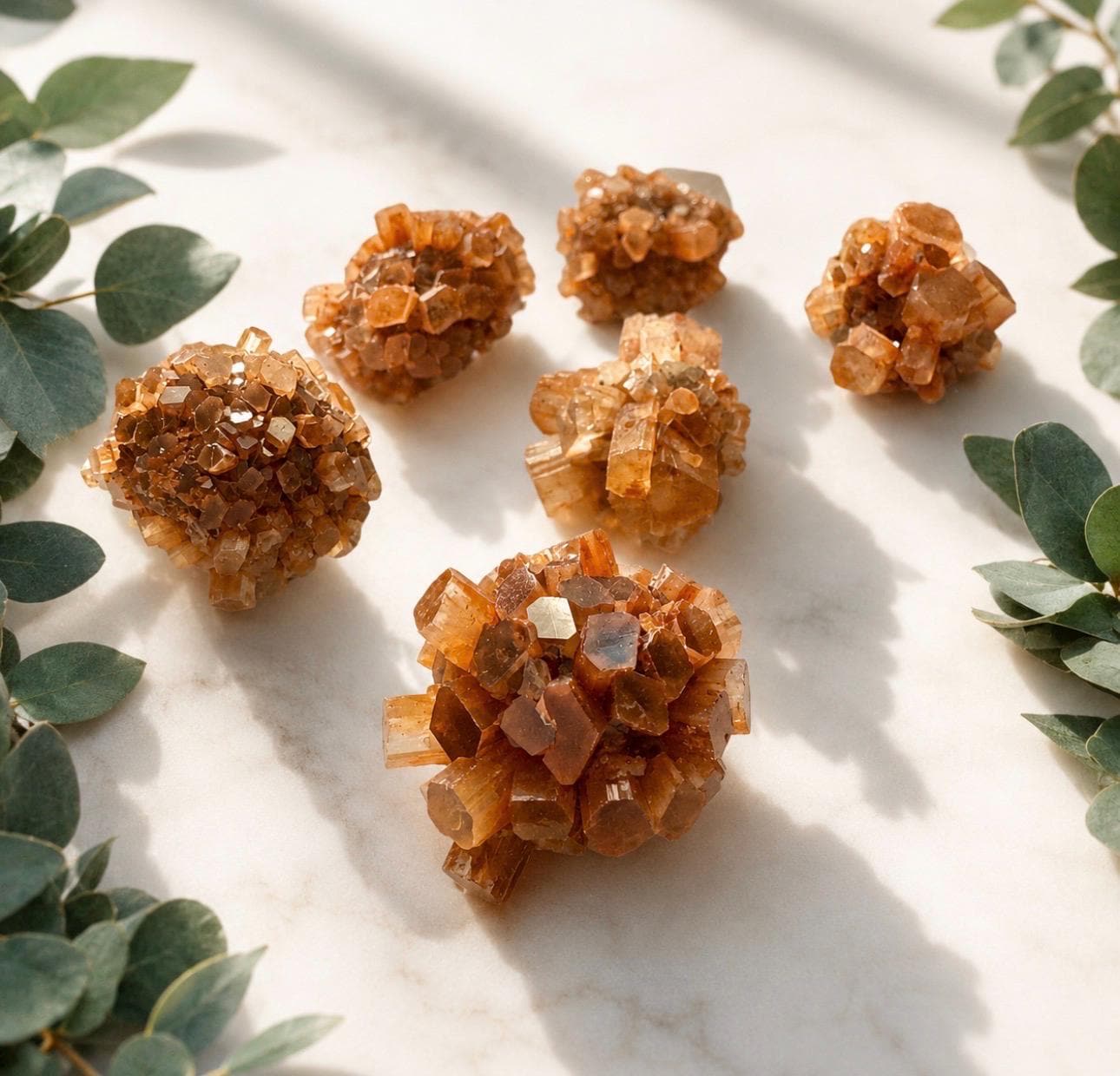 Natural Aragonite Sputnik Cluster, Grounding & Stabilizing Crystal – Luna by Louise, Crystal Shop UK