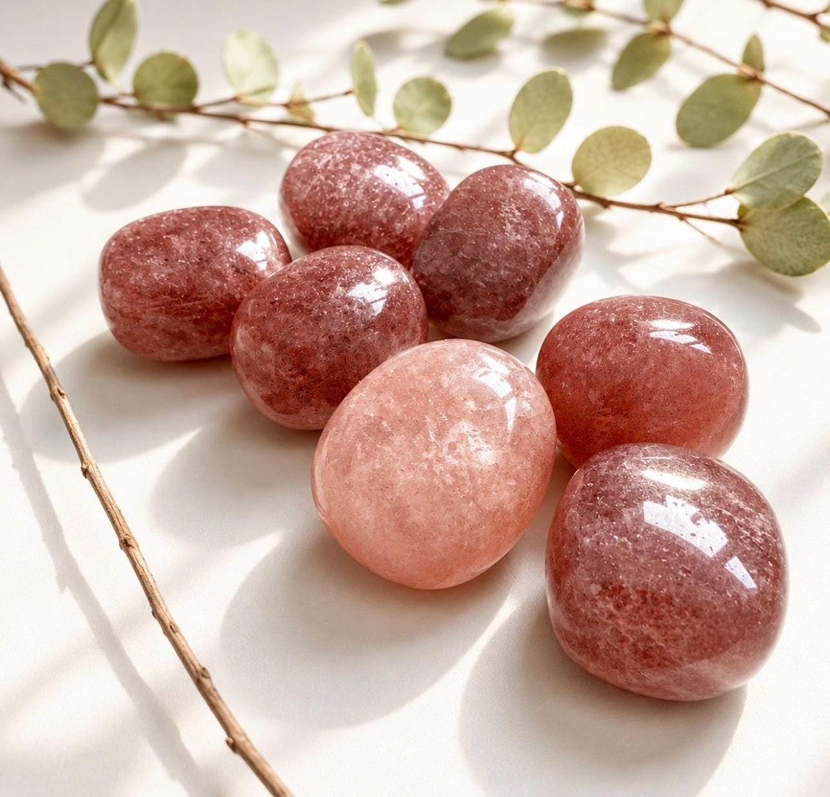 Strawberry Quartz Tumble Stone – Love, Joy & Positivity | Luna by Louise, Crystal Shop UK