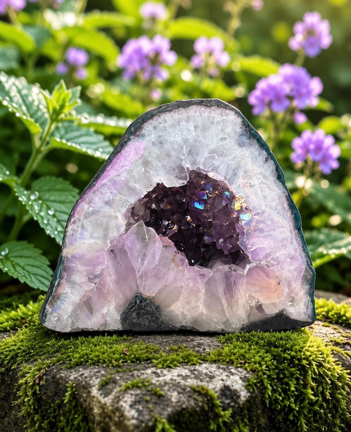 Amethyst Aura Cathedral Geodes – Rainbow Crystal Display Pieces | Luna by Louise, Crystal Shop UK