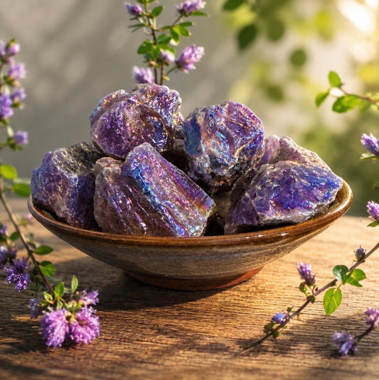 Amethyst Aura Raw Crystal Piece – Ethereal Beauty | Luna by Louise, Crystal Shop UK