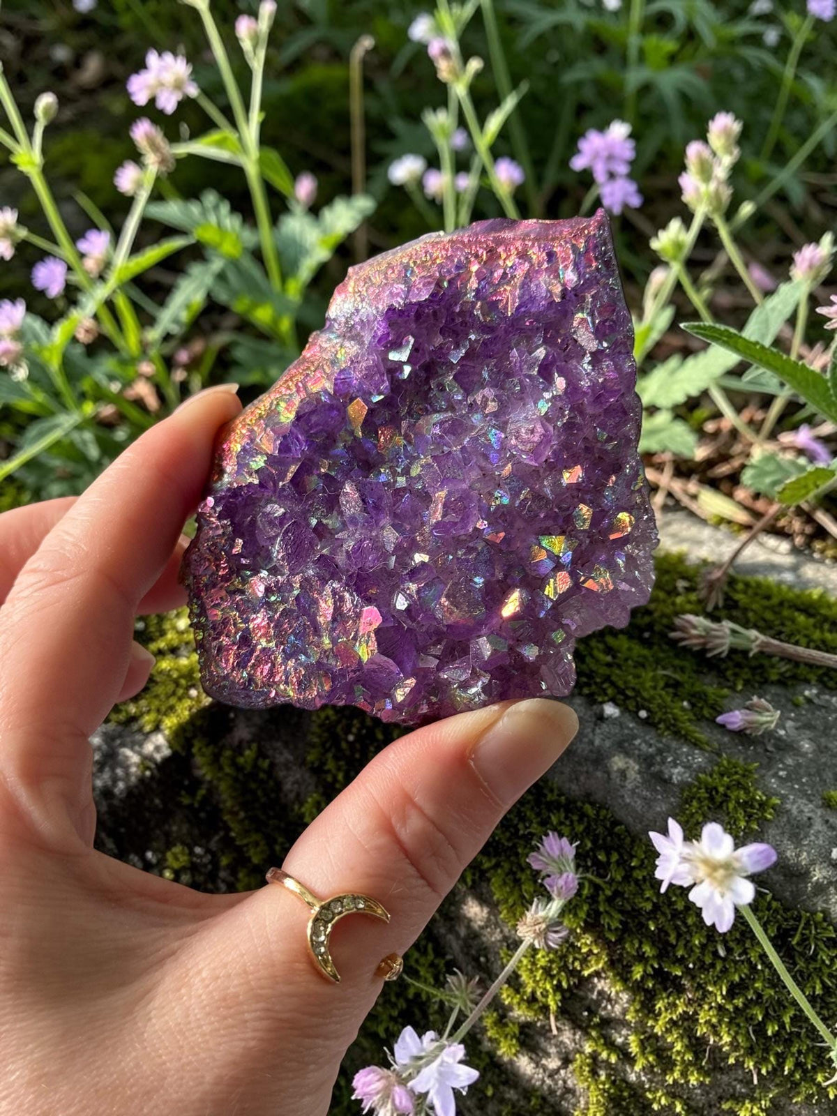 Aura Amethyst Purple Galaxy Cluster - Cosmic Decor
