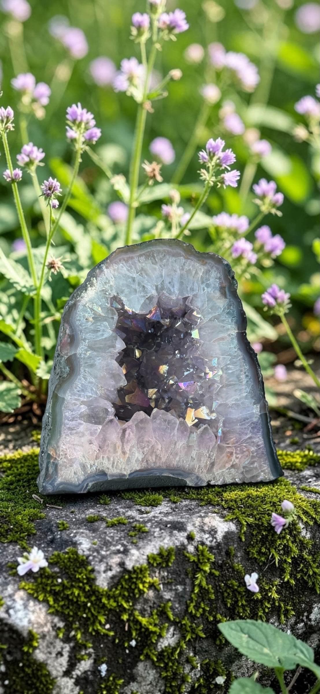 Amethyst Aura Cathedral Geodes – Rainbow Crystal Display Pieces | Luna by Louise, Crystal Shop UK