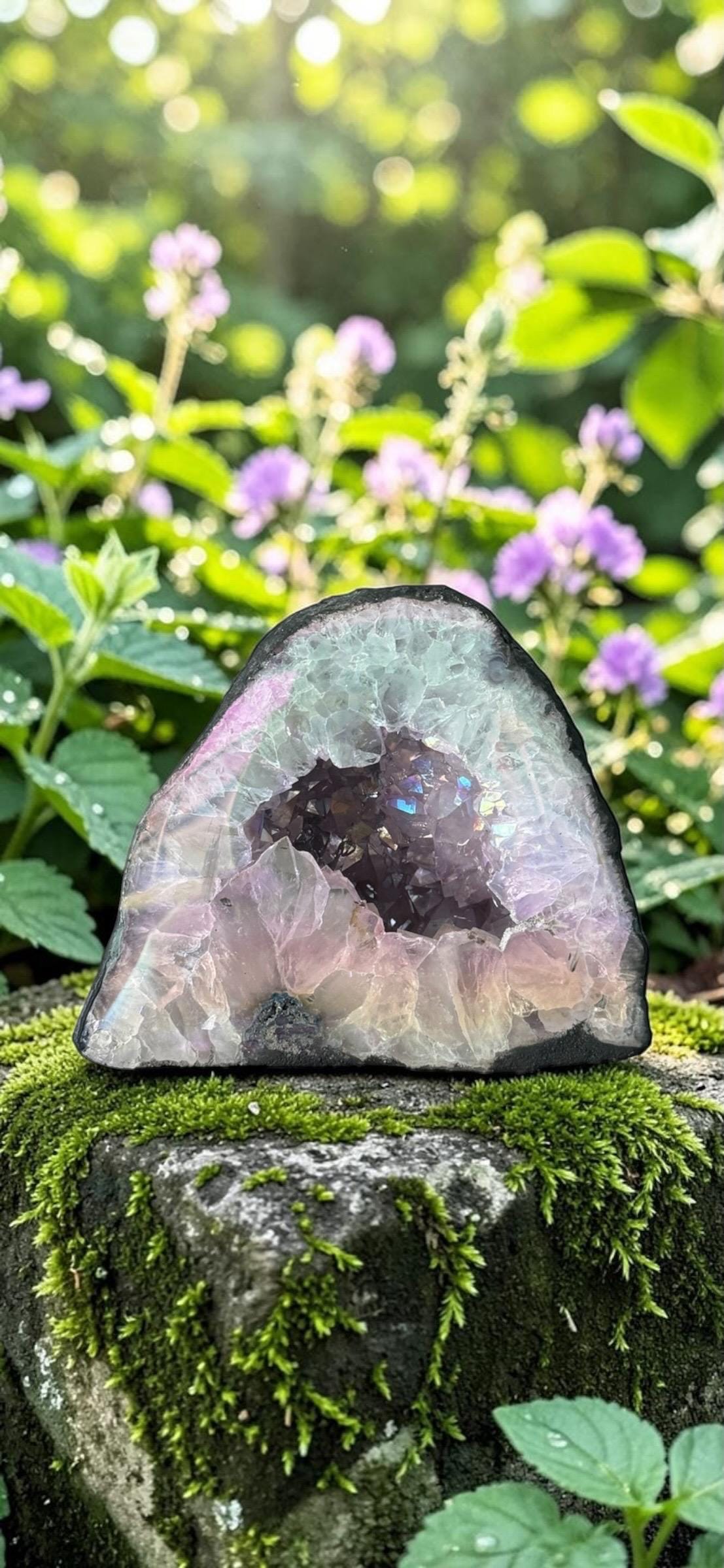 Amethyst Aura Cathedral Geodes – Rainbow Crystal Display Pieces | Luna by Louise, Crystal Shop UK