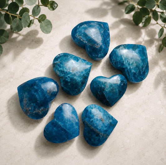 Blue Apatite Heart Crystal: Motivation & Clarity Stone